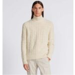 Dior Men CD Dior Icons Sweater White Cashmere Knit Stand Collar All-Over Cannage Motif - immagine 12