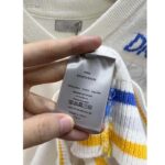 Dior Men CD Sleeveless Sweater Beige Wool Cashmere Intarsia V-Neckline Striped Hem – Image 10