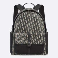 Dior Unisex CD Dior 8 Backpack Beige Black Dior Oblique Jacquard