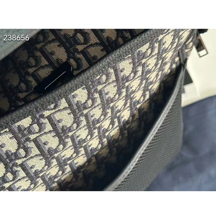 Dior Unisex CD Dior 8 Backpack Beige Black Dior Oblique Jacquard