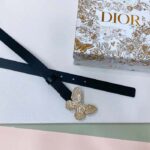 Dior Unisex CD Dior Métamorphose Belt Black Ultrasmooth Calfskin Leather 20 MM Width - Image 8
