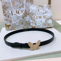 Dior Unisex CD Dior Métamorphose Belt Black Ultrasmooth Calfskin Leather 20 MM Width (8)