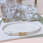 Dior Unisex CD Dior Métamorphose Belt White Ultrasmooth Calfskin 20 MM Width - immagine 2