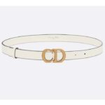 Dior Unisex CD Saddle Belt Latte Ultrasmooth Calfskin 20 MM Width