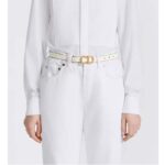 Dior Unisex CD Saddle Belt Latte Ultrasmooth Calfskin 20 MM Width - immagine 9