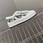 Dior Unisex CD Walk'N'Dior Platform Sneaker Pastel Midnight Blue Multicolor Embroidered Cotton Toile De Jouy Mexico Motif – Image 2