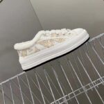 Dior Unisex CD Walk'N'Dior Platform Sneaker White Gold-Tone Toile De Jouy Mexico Embroidered Cotton Metallic Thread - Image 2