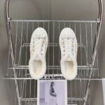 Dior Unisex CD Walk'N'Dior Platform Sneaker White Gold-Tone Toile De Jouy Mexico Embroidered Cotton Metallic Thread - Image 5