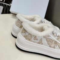 Dior Unisex CD Walk’N’Dior Platform Sneaker White Gold-Tone Toile De Jouy Mexico Embroidered Cotton Metallic Thread (12)