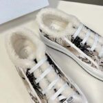 Dior Unisex CD Walk'n'Dior Platform Sneaker Beige Multicolor Embroidered Cotton Butterfly Bandana Motif - Image 8