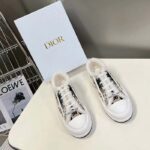 Dior Unisex CD Walk'n'Dior Platform Sneaker Beige Multicolor Embroidered Cotton Butterfly Bandana Motif - Image 4