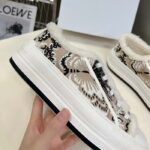 Dior Unisex CD Walk'n'Dior Platform Sneaker Beige Multicolor Embroidered Cotton Butterfly Bandana Motif - Image 9