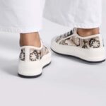 Dior Unisex CD Walk'n'Dior Platform Sneaker Beige Multicolor Embroidered Cotton Butterfly Bandana Motif - Image 13