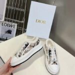 Dior Unisex CD Walk'n'Dior Platform Sneaker Beige Multicolor Embroidered Cotton Butterfly Bandana Motif - Image 7