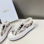 Dior Unisex CD Walk'n'Dior Platform Sneaker Beige Multicolor Embroidered Cotton Butterfly Bandana Motif - Image 6