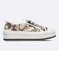 Dior Unisex CD Walk’n’Dior Platform Sneaker Beige Multicolor Embroidered Cotton Butterfly Bandana Motif (9)