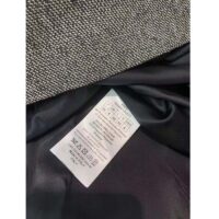 Dior Women CD Belted Mid-Length Dress Gray Virgin Wool Tweed (1)