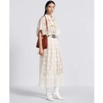 Dior Women CD Blouse Ecru Technical Cotton Lace Front Button Closure Mother-Of-Pearl Buttons - Imagen 13