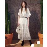 Dior Women CD Blouse Ecru Technical Cotton Lace Front Button Closure Mother-Of-Pearl Buttons - Imagen 11