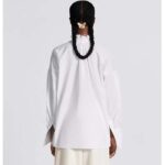 Dior Women CD Blouse White Cotton Poplin Hallmark Embroidered Bee Unlined - immagine 15