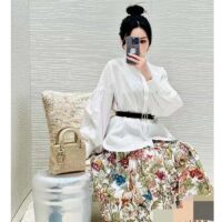 Dior Women CD Blouse White Cotton Poplin Hallmark Embroidered Bee Unlined (2)
