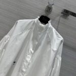 Dior Women CD Blouse White Cotton Poplin Hallmark Embroidered Bee Unlined - immagine 4