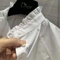 Dior Women CD Blouse White Cotton Poplin Hallmark Embroidered Bee Unlined (2)