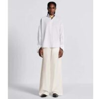 Dior Women CD Blouse White Cotton Poplin Hallmark Embroidered Bee Unlined (2)