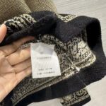 Dior Women CD Cardigan Beige Black Virgin Wool Cotton Jacquard Butterfly Bandana Motif – Image 11