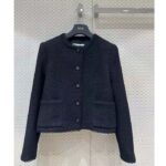 Dior Women CD Cropped Jacket Black Double-Sided Virgin Wool Bouclé - Bild 2