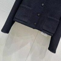 Dior Women CD Cropped Jacket Black Double-Sided Virgin Wool Bouclé (12)