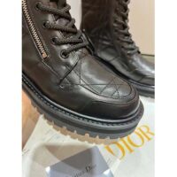 Dior Women CD D-Unit Ankle Boot Black Quilted Cannage Calfskin (10)
