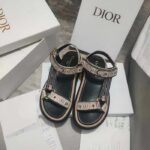 Dior Women CD D-Wave Sandal Beige Multicolor Embroidered Cotton Butterfly Bandana - Imagen 3