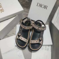 Dior Women CD D-Wave Sandal Beige Multicolor Embroidered Cotton Butterfly Bandana (3)