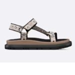 Dior Women CD D-Wave Sandal Beige Multicolor Embroidered Cotton Butterfly Bandana