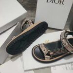 Dior Women CD D-Wave Sandal Beige Multicolor Embroidered Cotton Butterfly Bandana - Imagen 7