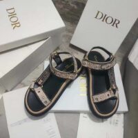 Dior Women CD D-Wave Sandal Beige Multicolor Embroidered Cotton Butterfly Bandana (3)