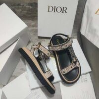 Dior Women CD D-Wave Sandal Beige Multicolor Embroidered Cotton Butterfly Bandana (3)