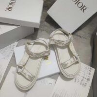 Dior Women CD D-Wave Sandal White Gold-Tone Gradient Butterflies Embroidered Cotton Metallic Thread (14)