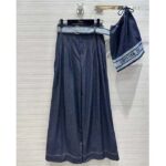 Dior Women CD Denim Couture Flared Jeans Belt Deep Blue Cotton Denim - immagine 2