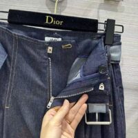 Dior Women CD Denim Couture Flared Jeans Belt Deep Blue Cotton Denim (8)