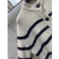 Dior Women CD Dior Marinière Jacket White Black Wool Cotton Mohair Technical Knit D-Stripes (8)