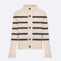 Dior Women CD Dior Marinière Jacket White Black Wool Cotton Mohair Technical Knit D-Stripes (8)