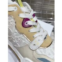 Dior Women CD Dior One Sneaker White Dior Oblique Perforated Calfskin Multicolor Suede Calfskin (9)