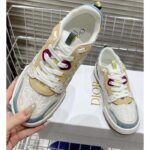 Dior Unisex CD Dior One Sneaker White Dior Oblique Perforated Calfskin Multicolor Suede Calfskin - Image 6