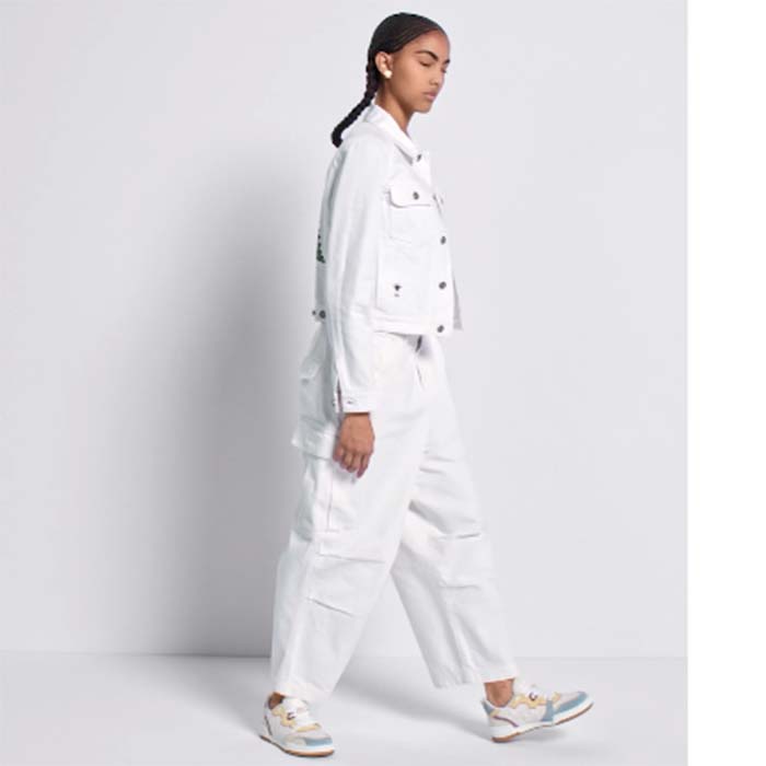 Dior Unisex CD Dior One Sneaker White Dior Oblique Perforated Calfskin Multicolor Suede Calfskin