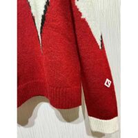 Dior Women CD Dior Peter Dior Sweater Red Wool-Blend Intarsia (11)