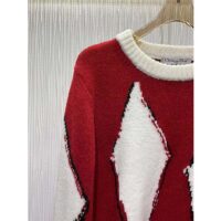 Dior Women CD Dior Peter Dior Sweater Red Wool-Blend Intarsia (11)