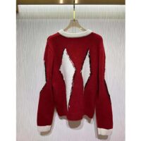 Dior Women CD Dior Peter Dior Sweater Red Wool-Blend Intarsia (11)