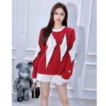 Dior Women CD Dior Peter Dior Sweater Red Wool-Blend Intarsia – Image 12